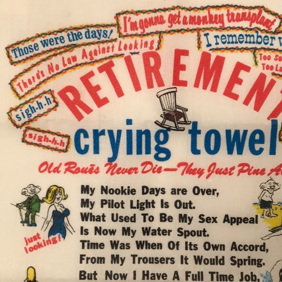 VINTAGE Boxed Retirement Crying Towel - Picture 4 of 16